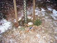  27. Dezember 2009 - wir haben Samuel eine Kerze angezündet und einen kleinen Tannenzweig eingesteckt